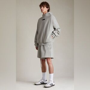 Fear of God Essentials Dark Heather Oatmeal Hoodie Sweatshirt Size XL